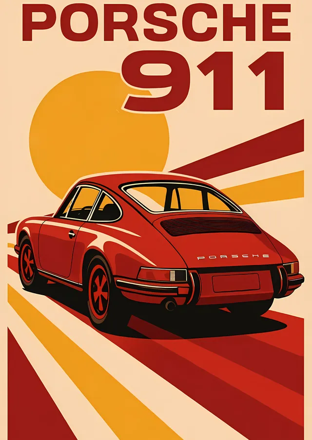 Porsche 911: Klasik Arabalar metal tablo