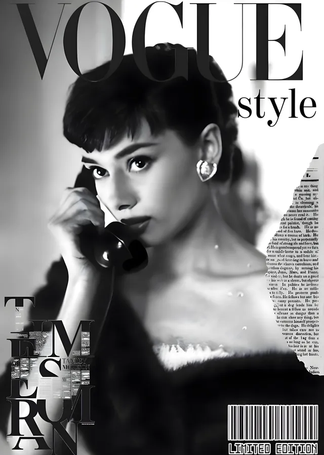 Audrey Hepburn • Vogue metal tablo