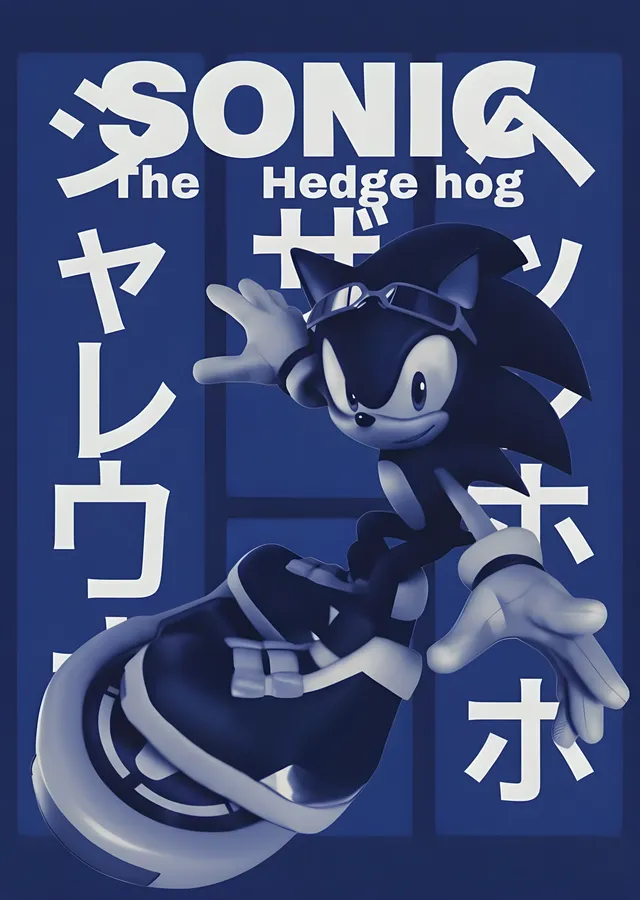 Sonic the Hedgehog: Hızlı Mavi İniş metal tablo