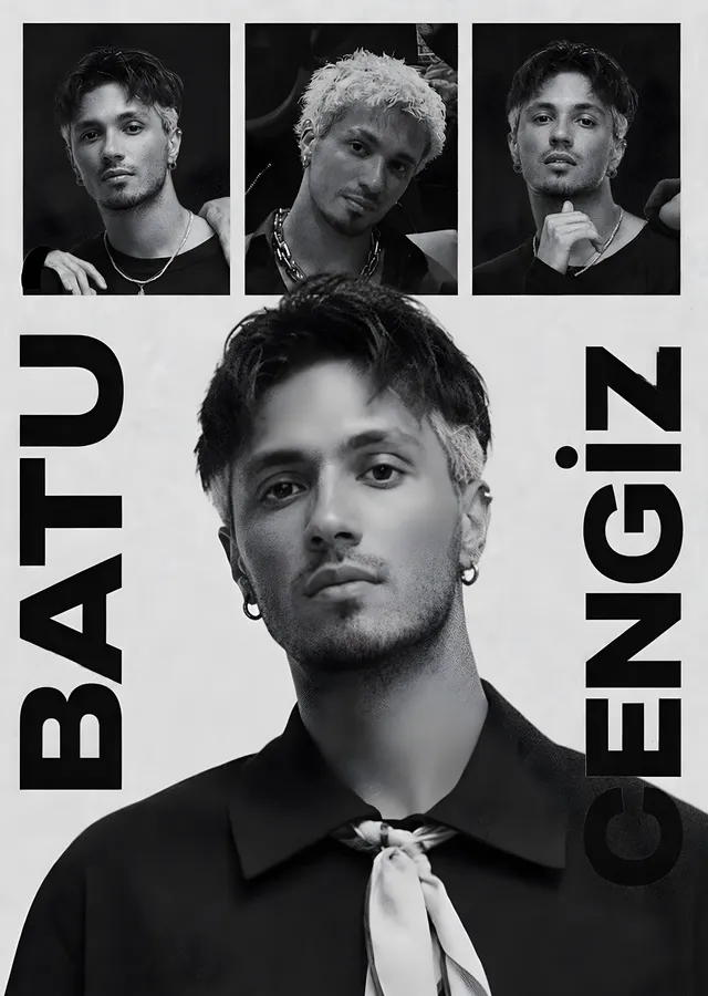 Batu Cengiz - Siyah Beyaz Kolaj metal tablo