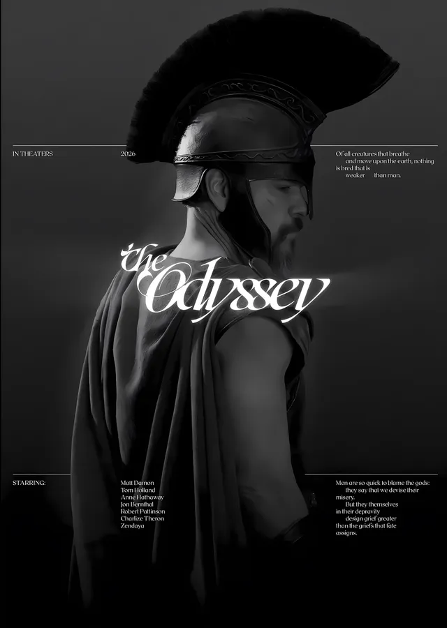 The Odyssey: Siyah Beyaz Portre metal tablo