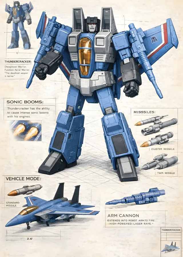 Thundercracker: Robot ve Jet Figürü metal tablo