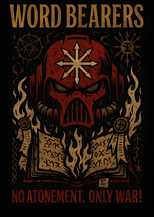 Warhammer 40.000 - Word Bearers metal tablo