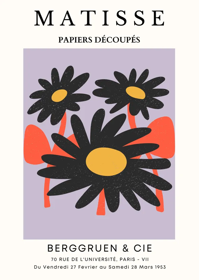Matisse: Papatyalar metal tablo