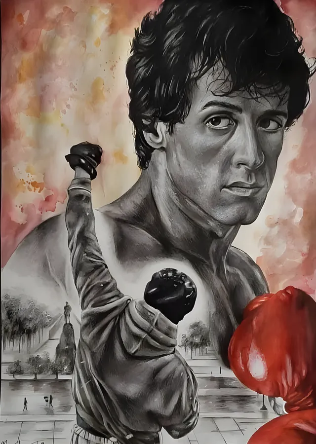 Rocky Balboa: Çizim Portre metal tablo