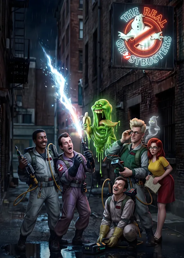 The Real Ghostbusters metal tablo