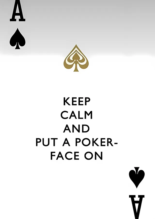 Keep Calm and Put a Poker Face On metal tablo