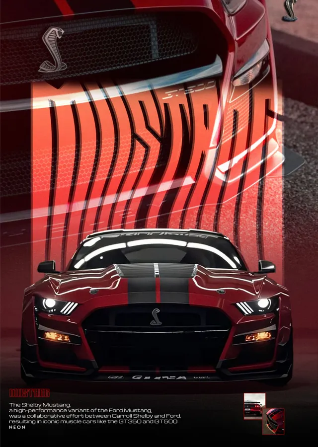 Ford Mustang Shelby metal tablo