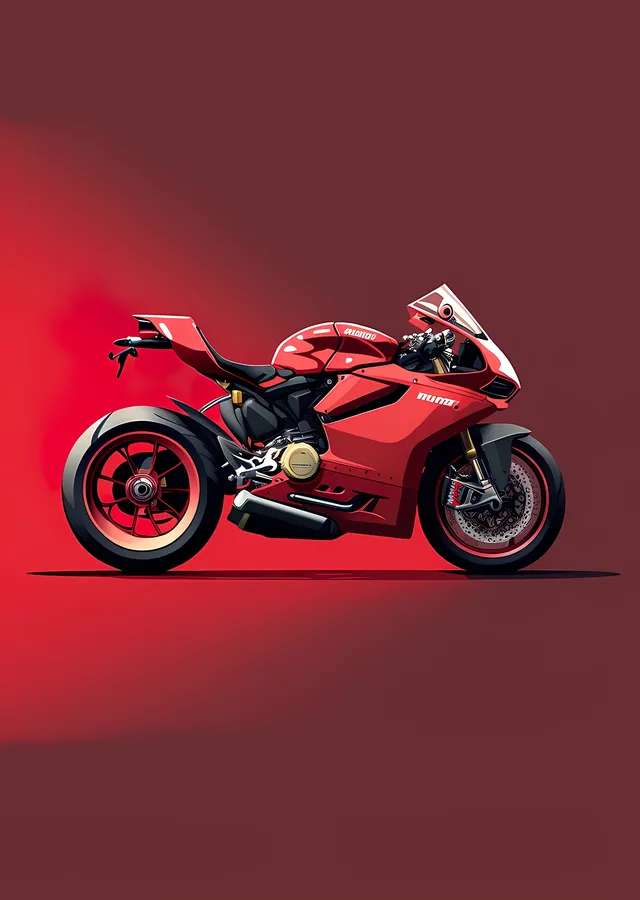 Ducati Panigale - Kırmızı Zemin metal tablo