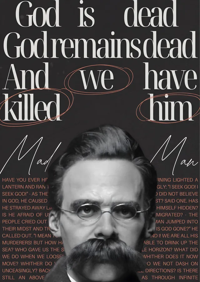 Nietzsche: Tanrı Öldü metal tablo