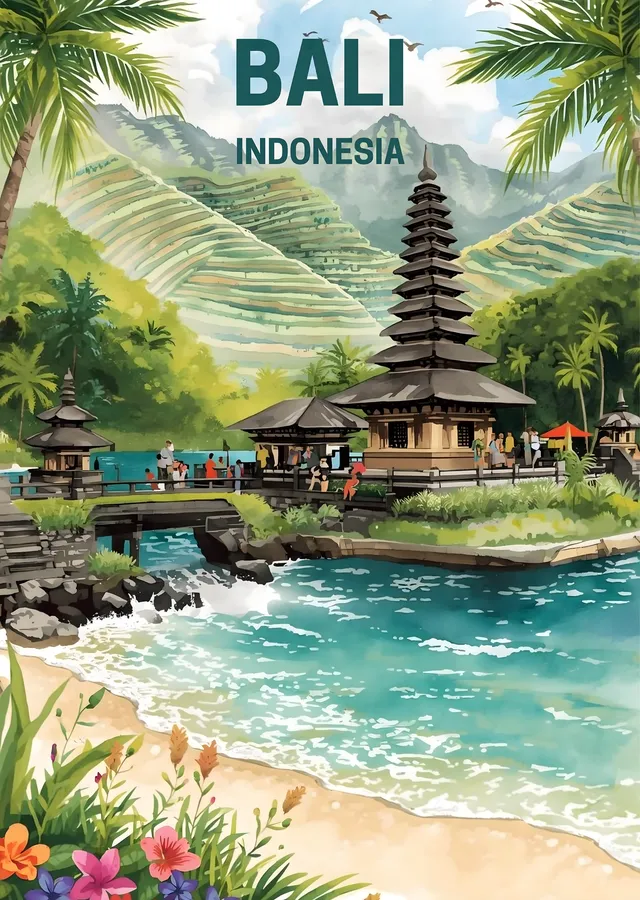 Bali: Ubud'un Huzurlu Güzelliği metal tablo