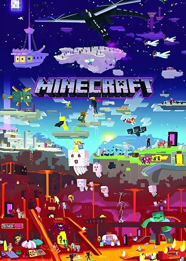 Minecraft: Çok Boyutlu Evren metal tablo