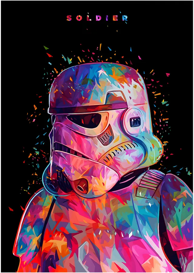 Stormtrooper: Renkli Savaşçı metal tablo