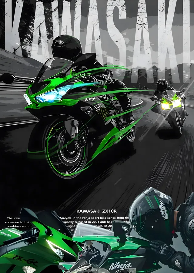 Kawasaki ZX10R: Pist metal tablo