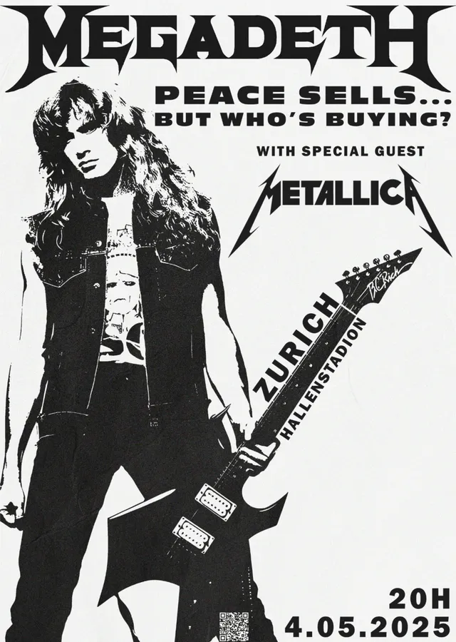Megadeth & Metallica: Zurich Konseri metal tablo