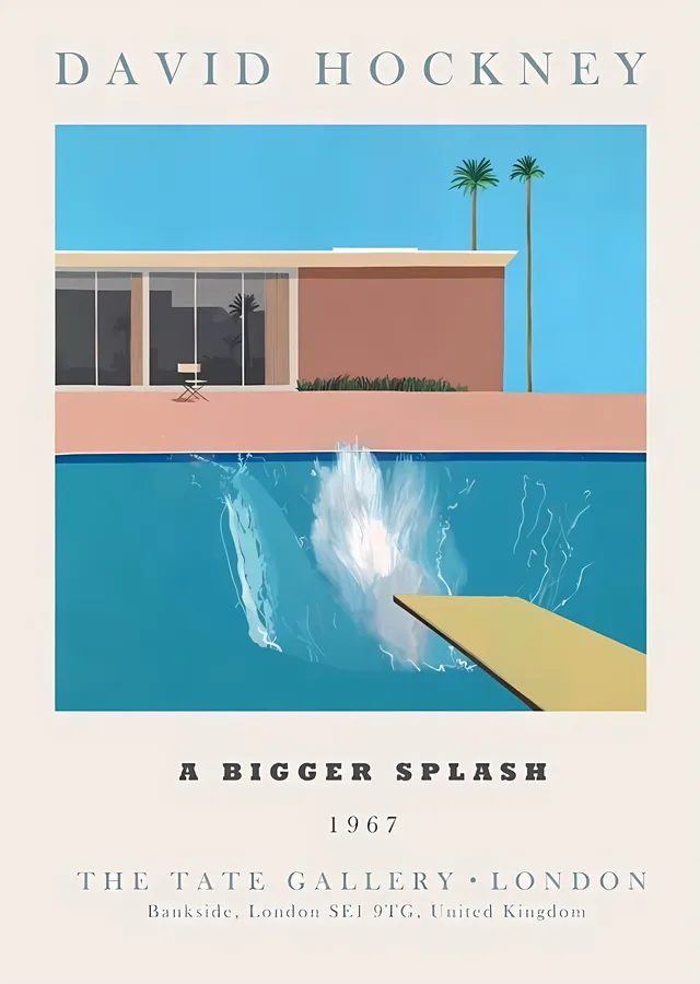 David Hockney: A Bigger Splash metal tablo