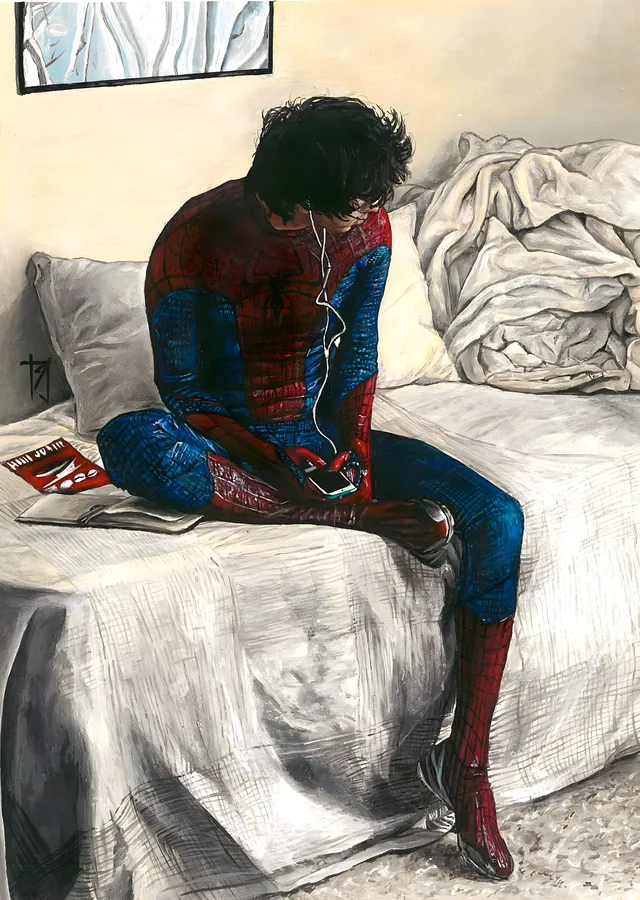 Spider-Man: Yatak Kenarı metal tablo
