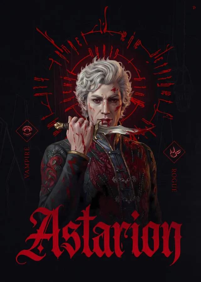 Baldur's Gate 3: Astarion metal tablo