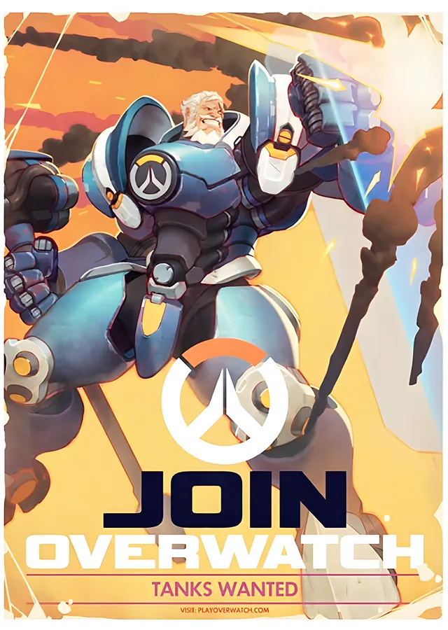 Join Overwatch - Tanks Wanted metal tablo