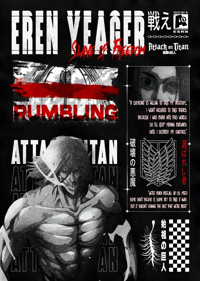 Eren Yeager: Rumbling metal tablo