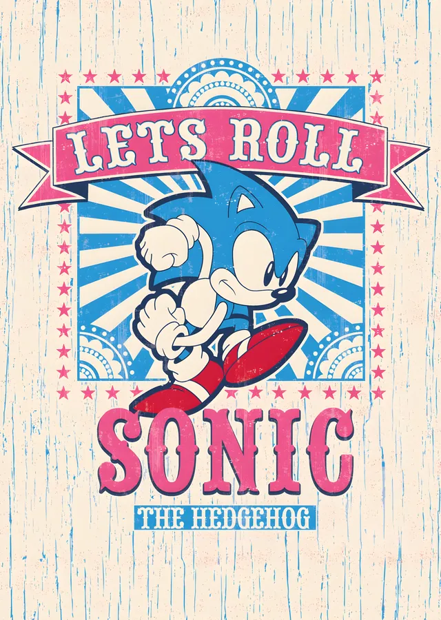 Sonic the Hedgehog: Let's Roll metal tablo