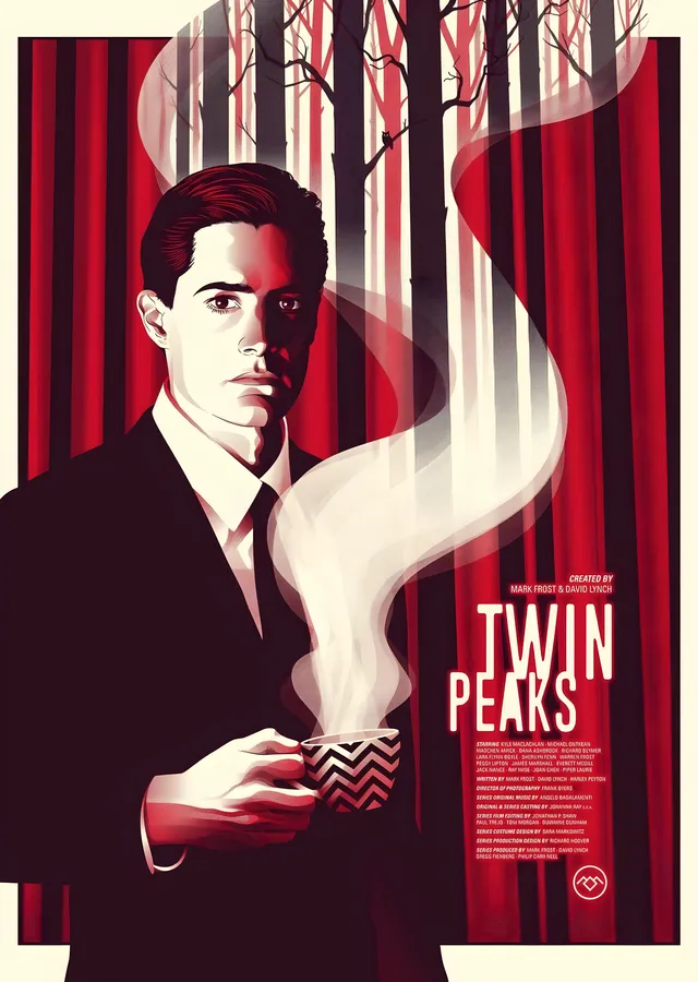 Twin Peaks: Kahve Dumanı ve Orman Sessizliği metal tablo