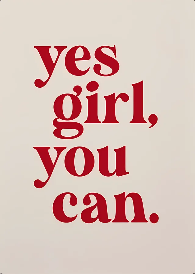 Yes Girl You Can metal tablo