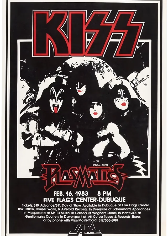 KISS: 1983 Dubuque Konseri Afişi metal tablo