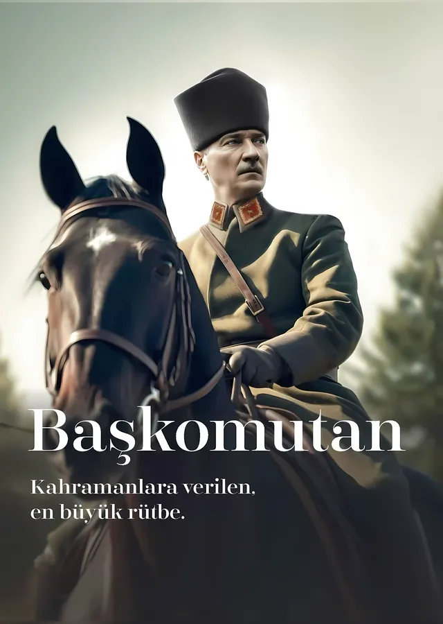 Mustafa Kemal Atatürk: Başkomutan metal tablo