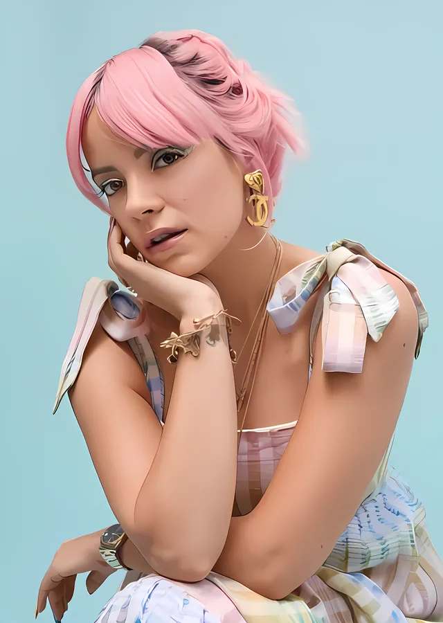 Lily Allen: Pembe Saç metal tablo