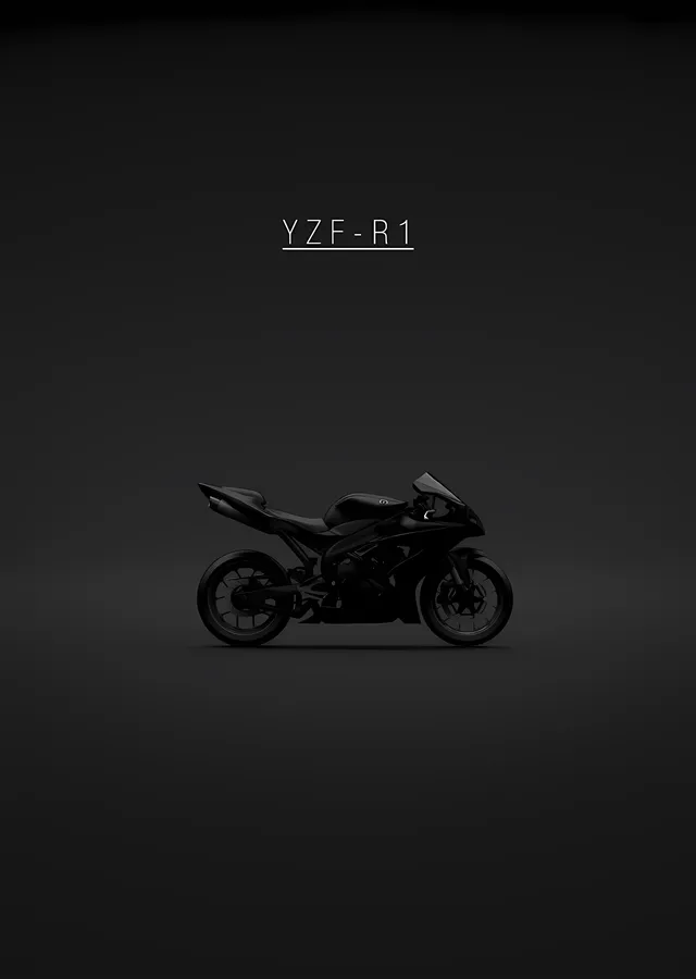 Yamaha YZF-R1 - Karanlık Silüet metal tablo