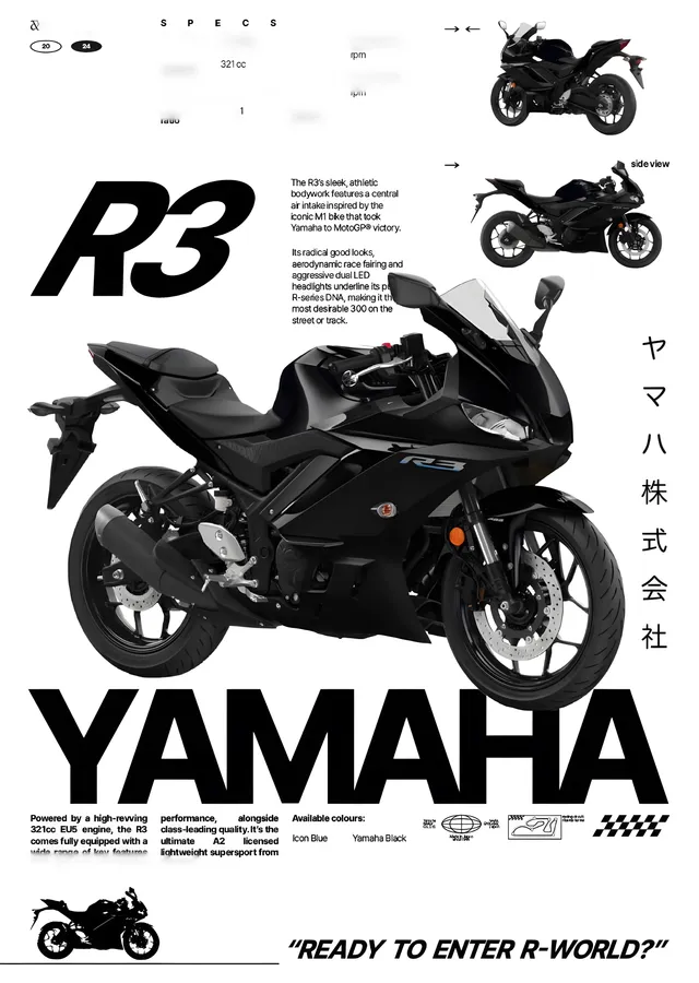 Yamaha R3 metal tablo