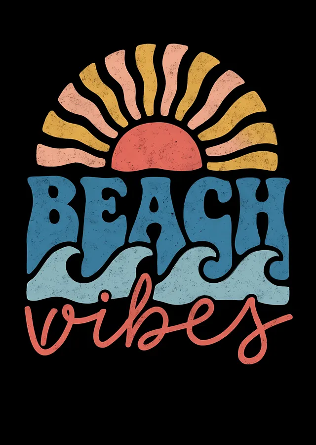 Beach Vibes: Renkli Plaj Atmosferi metal tablo