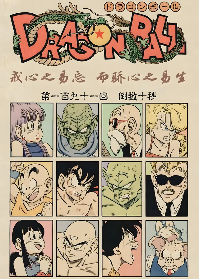 Dragon Ball: Vintage Karakter Panosu metal tablo