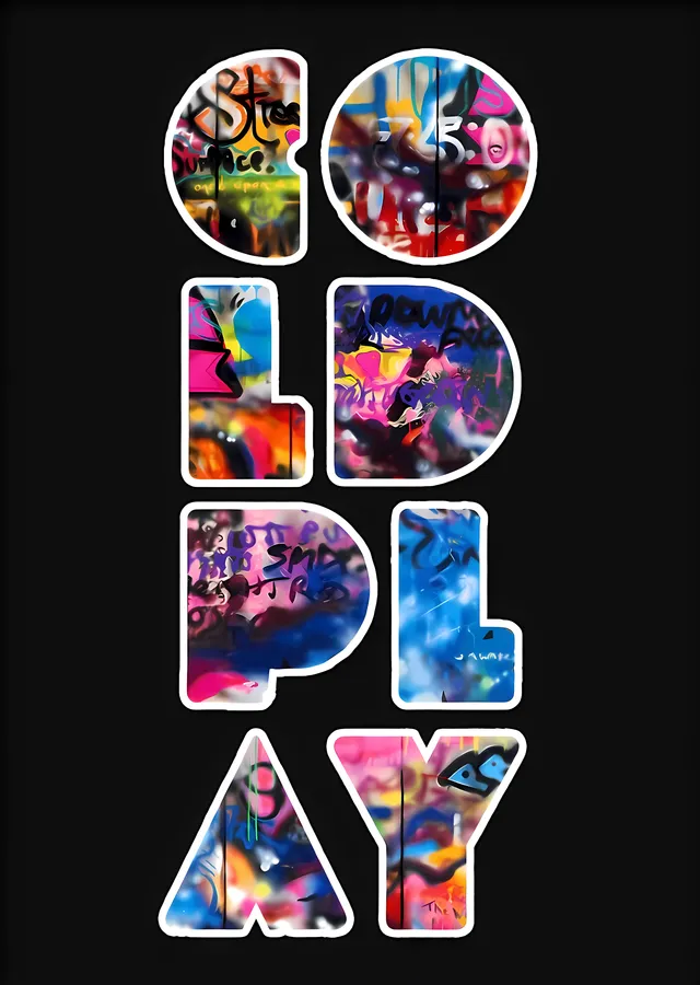 Coldplay: Grafiti Harfli Tipografi metal tablo