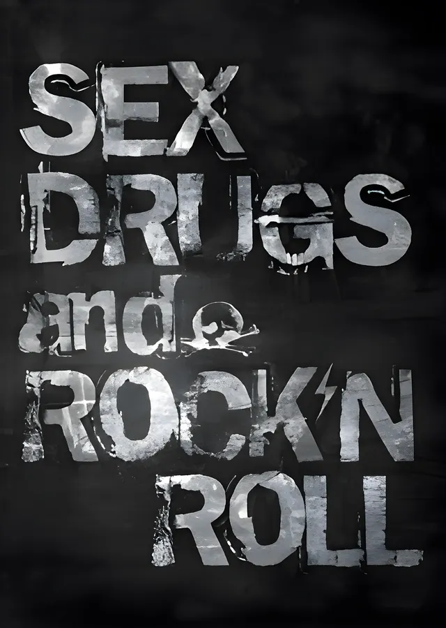 Sex Drugs and Rock'n Roll metal tablo