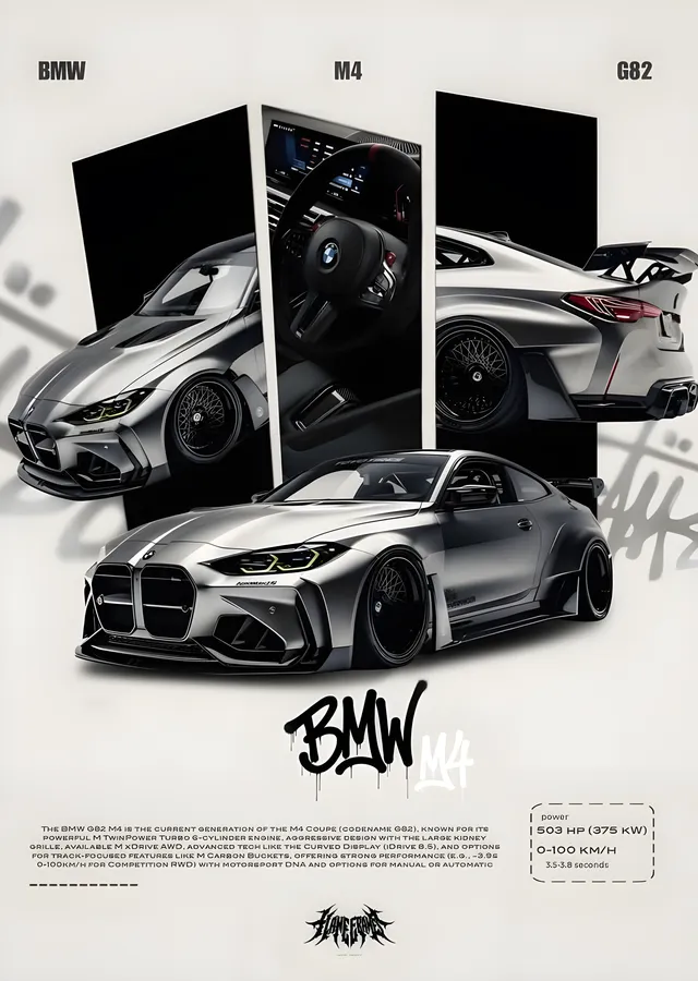 BMW M4 G82 metal tablo
