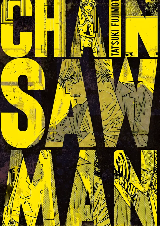 Chainsaw Man: Sarı Tipografi metal tablo
