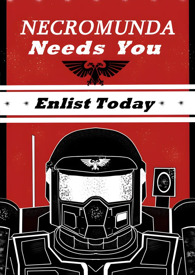 Necromunda Needs You metal tablo