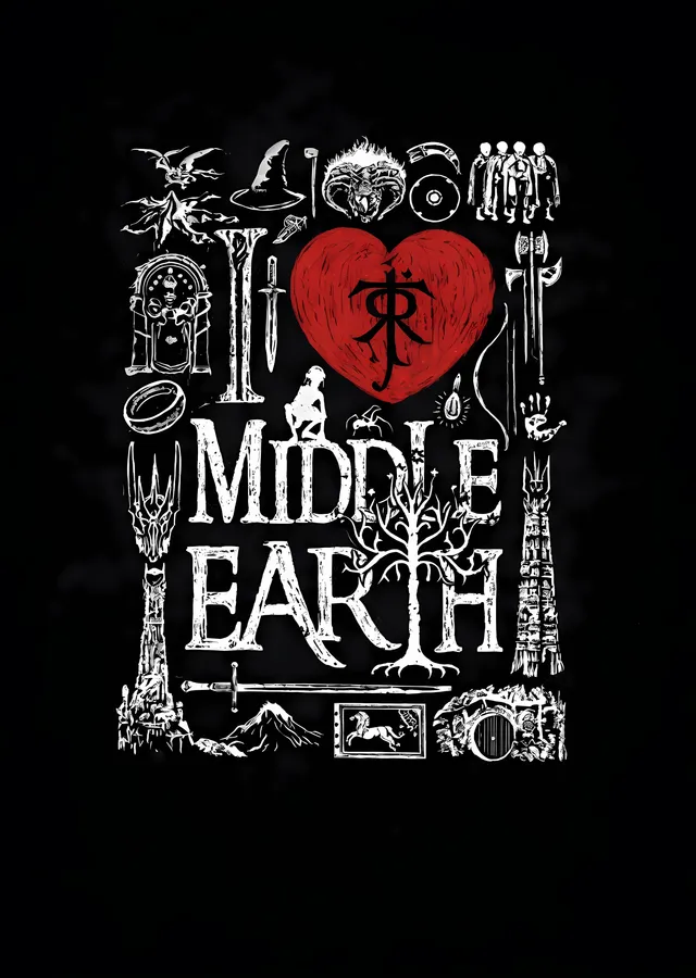 I Love Middle Earth metal tablo