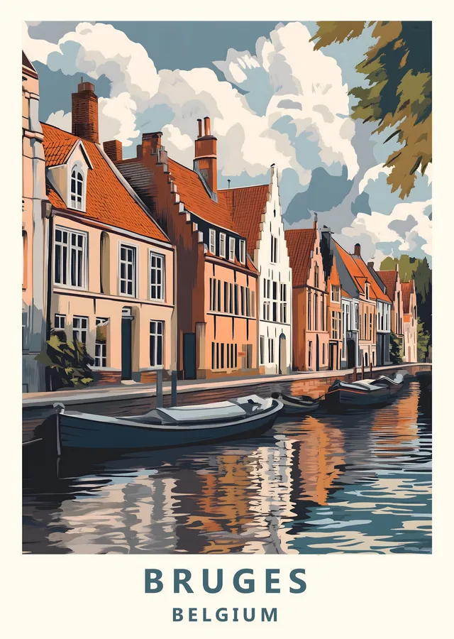 Bruges Belgium Travel metal tablo