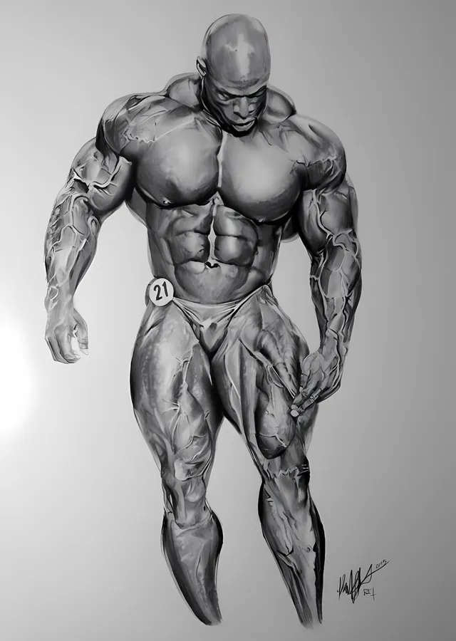 Ronnie Coleman: Kurşun Kalem metal tablo