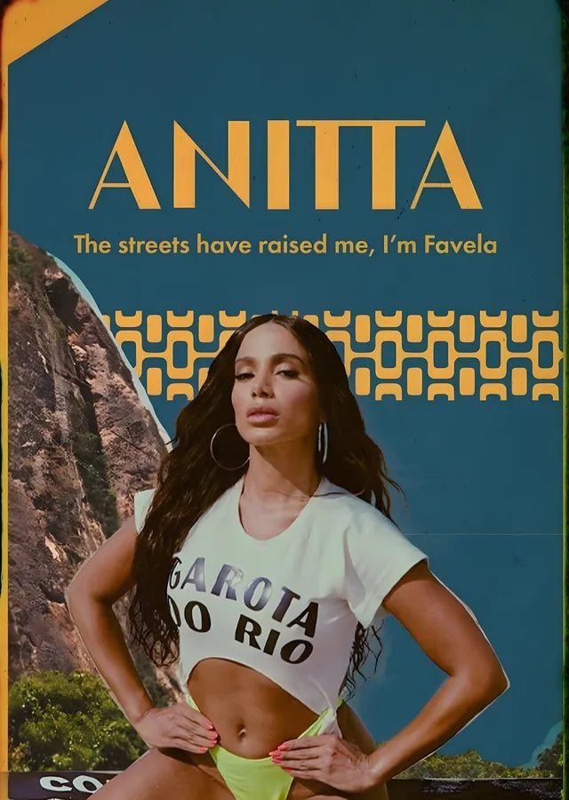 Anitta - Rio Manzarasında Portre metal tablo