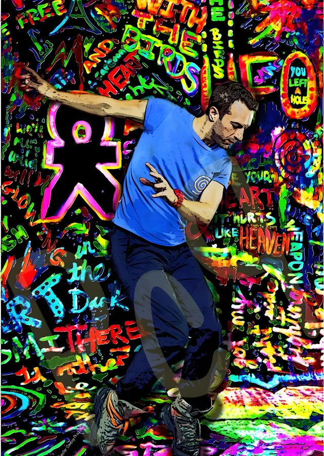 Coldplay: Grafiti Duvarı metal tablo