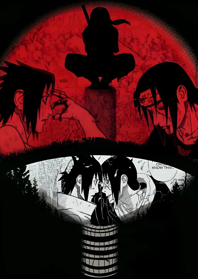 Naruto - Uchiha Kardeşler metal tablo