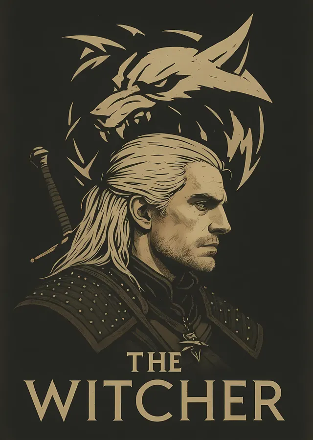 The Witcher - Geralt metal tablo