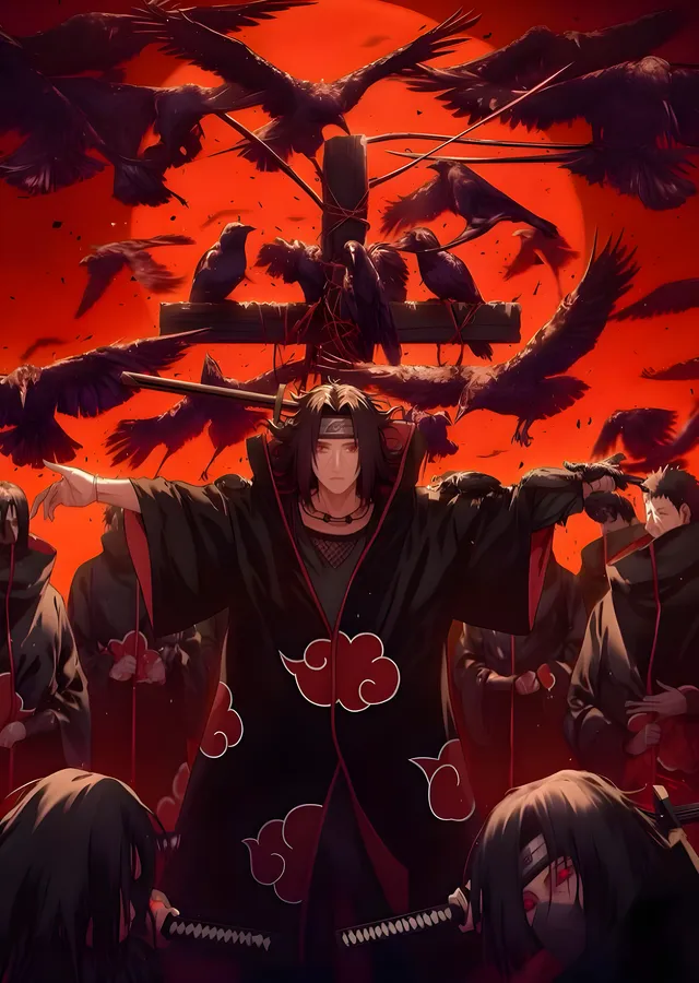 Naruto - Akatsuki: Kızıl Gökyüzü metal tablo