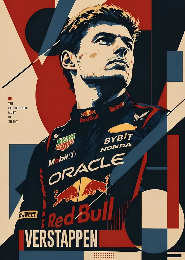Max Verstappen: Red Bull Formula 1 metal tablo