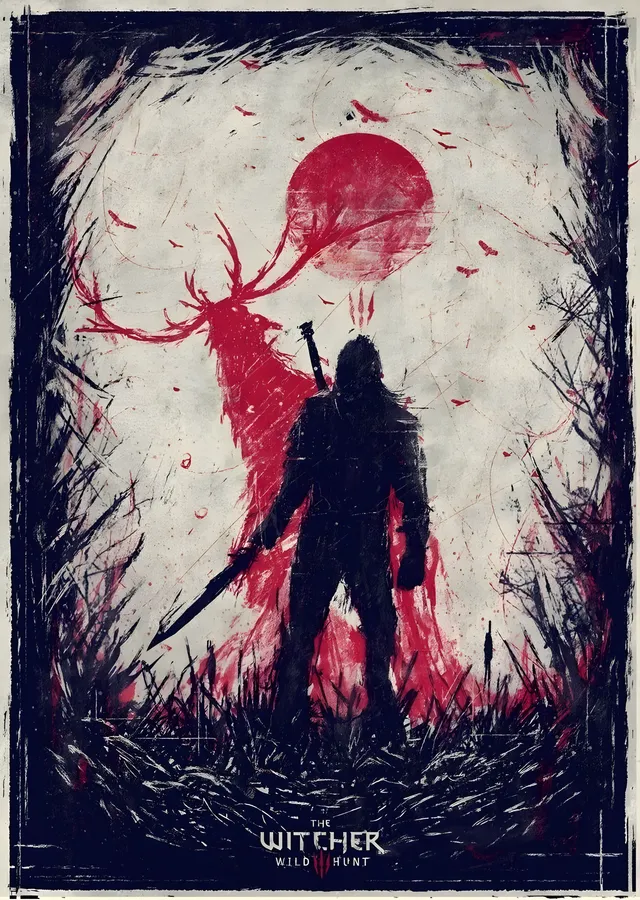 The Witcher: Kızıl Geyik metal tablo