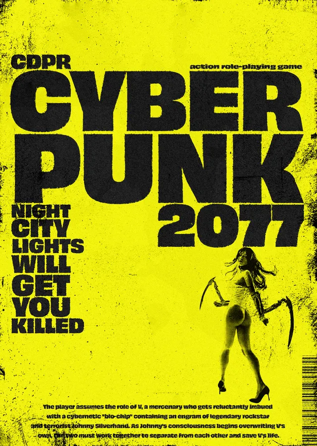 Cyberpunk 2077: Night City'nin Karanlık Işıkları metal tablo